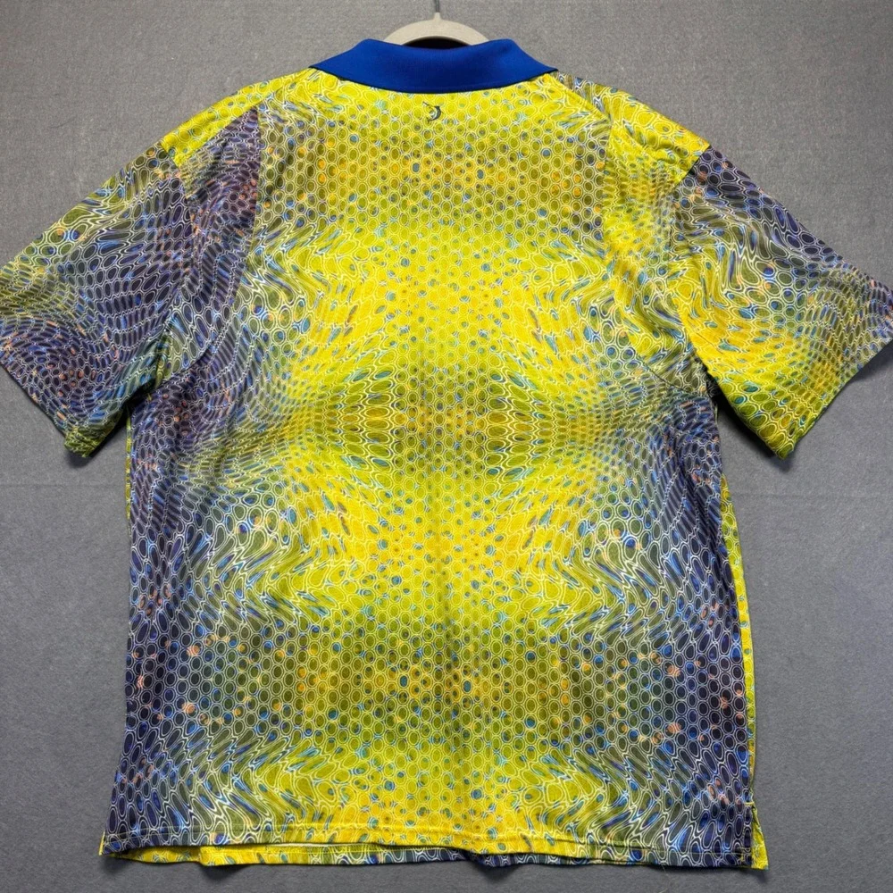 Reel Legends Freeline Mens XL Graphic Print Polo‎ Shirt Blue Collar Fishing